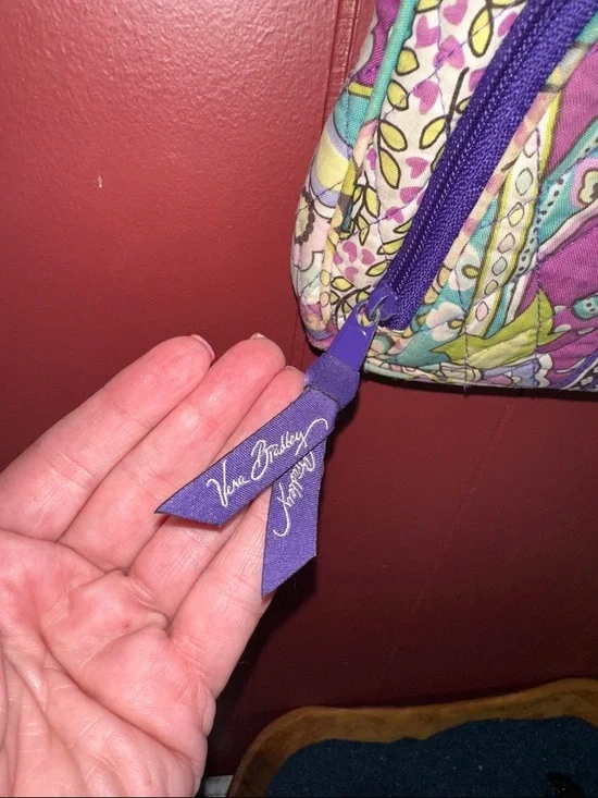 Vera Bradley Purple Paisley Quilted Crossbody - Picture 2 of 6